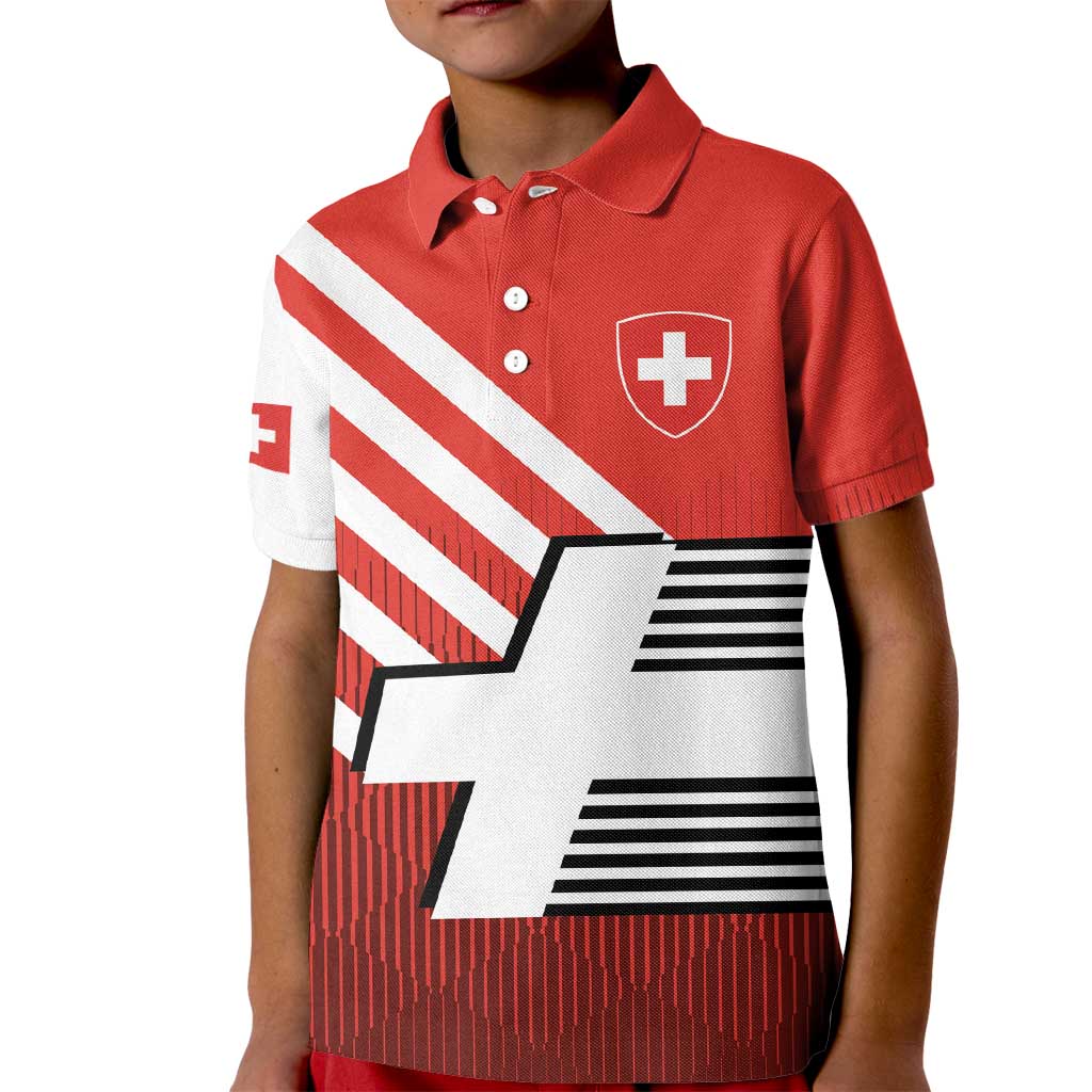 Switzerland Coat of Arms Kid Polo Shirt Swiss Greek cross