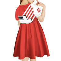Switzerland Coat of Arms Kid Short Sleeve Dress Swiss Greek cross