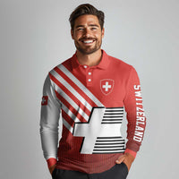 Switzerland Coat of Arms Long Sleeve Polo Shirt Swiss Greek cross
