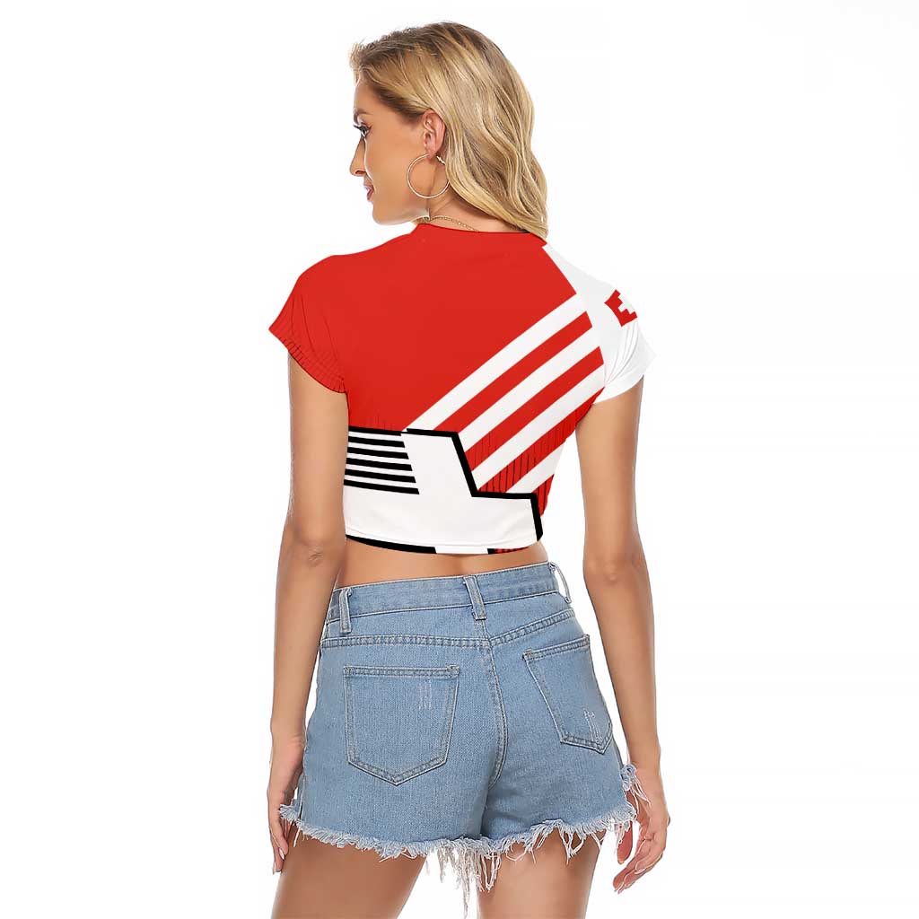 Switzerland Coat of Arms Raglan Cropped T Shirt Swiss Greek cross