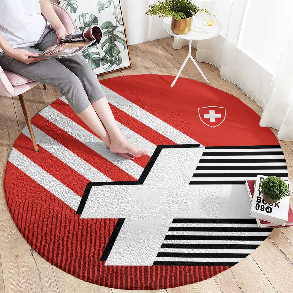Switzerland Coat of Arms Round Carpet Swiss Greek cross