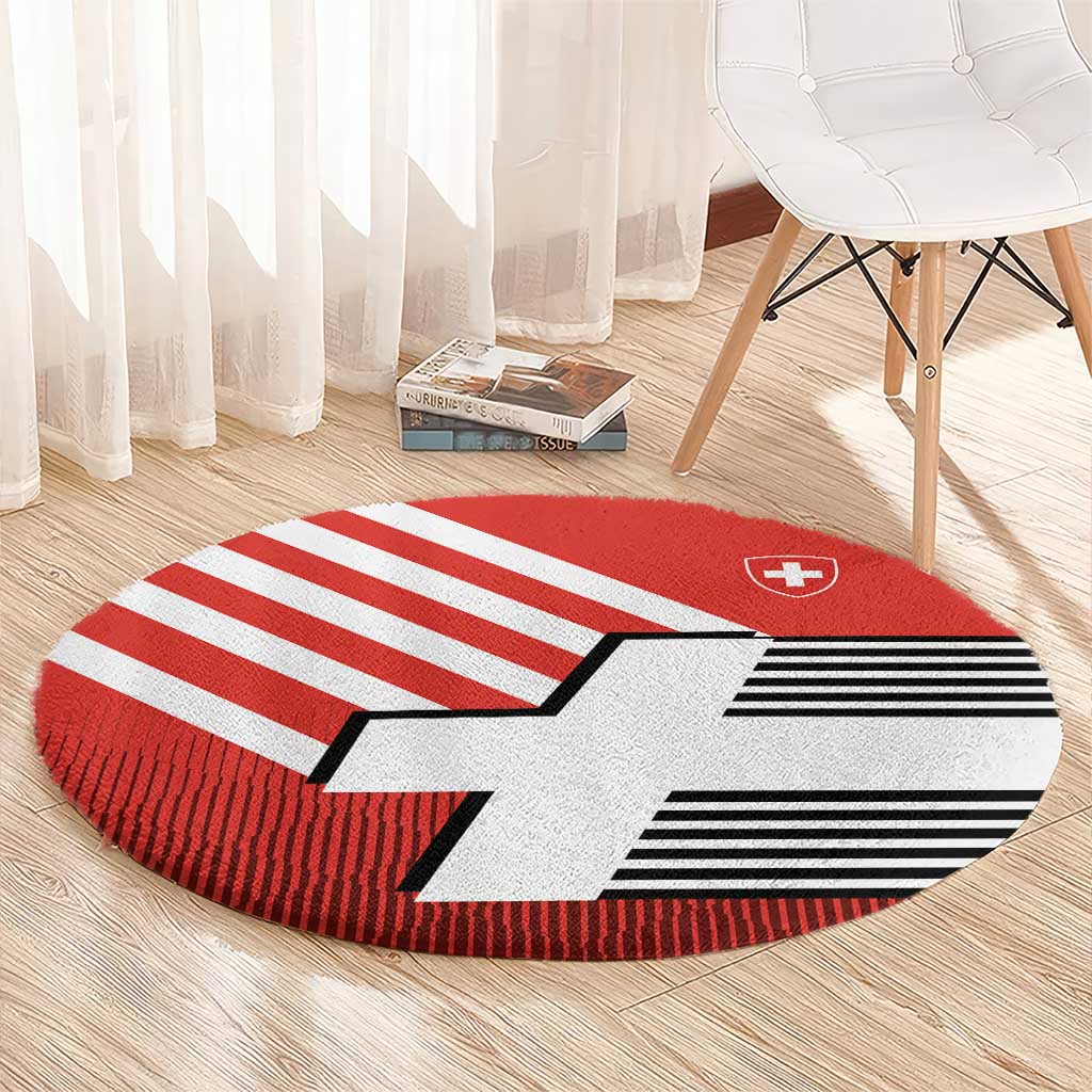 Switzerland Coat of Arms Round Carpet Swiss Greek cross
