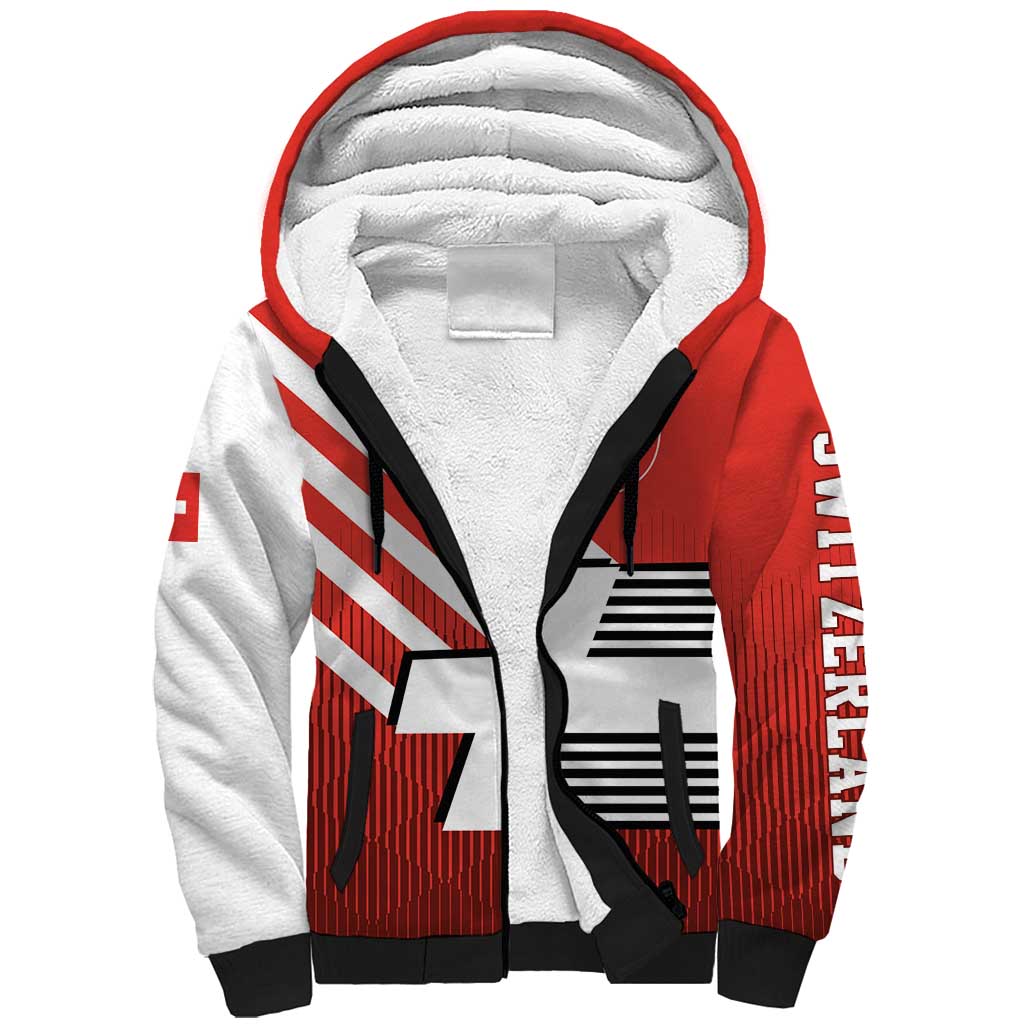 Switzerland Coat of Arms Sherpa Hoodie Swiss Greek cross