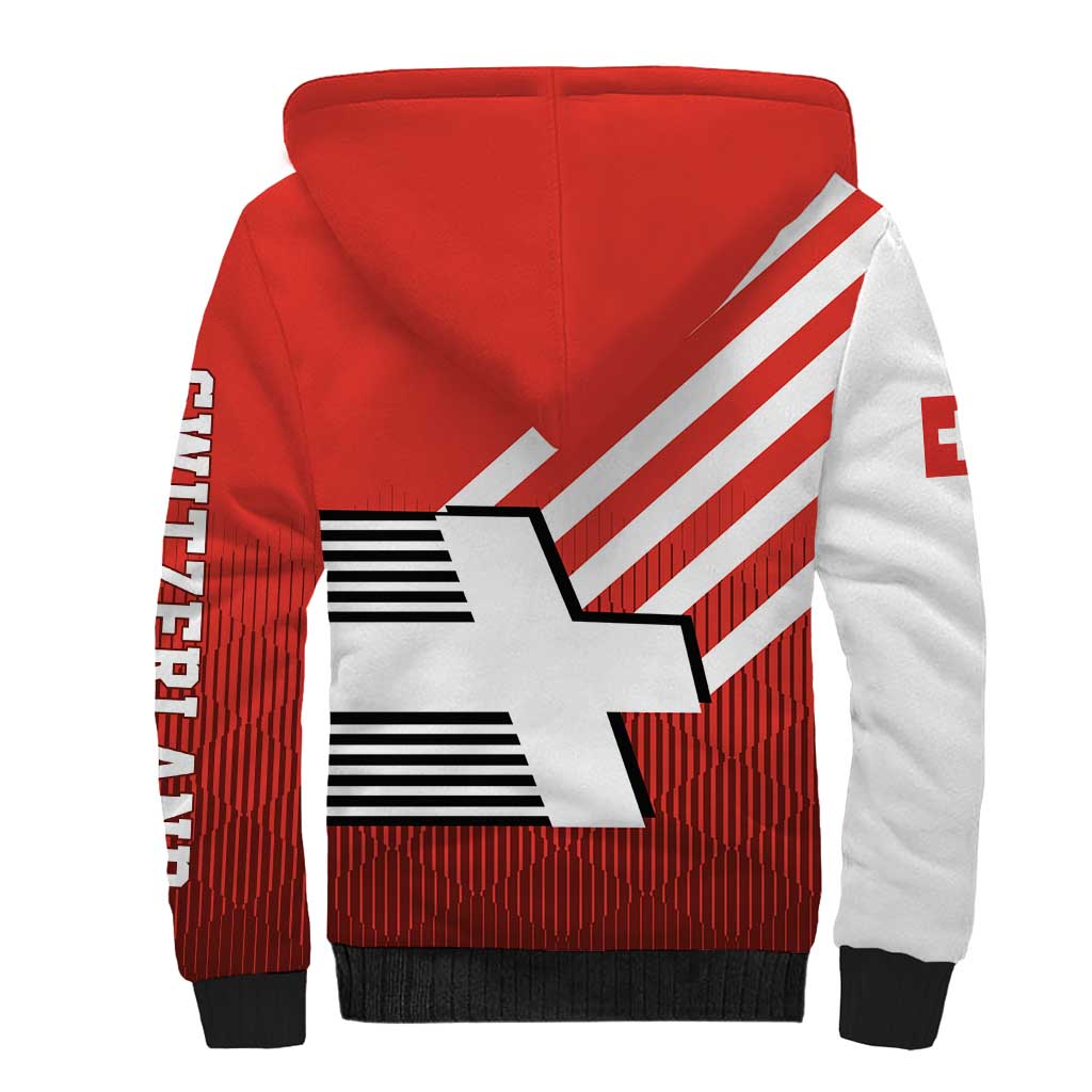 Switzerland Coat of Arms Sherpa Hoodie Swiss Greek cross