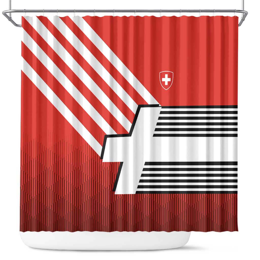 Switzerland Coat of Arms Shower Curtain Swiss Greek cross