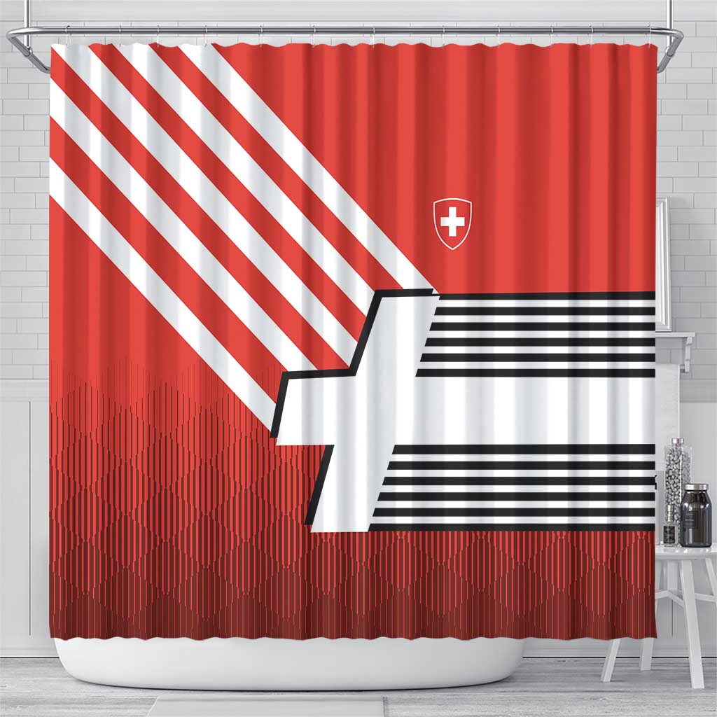 Switzerland Coat of Arms Shower Curtain Swiss Greek cross