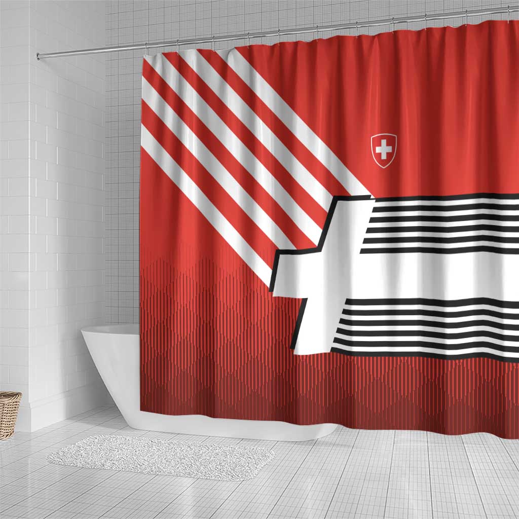 Switzerland Coat of Arms Shower Curtain Swiss Greek cross