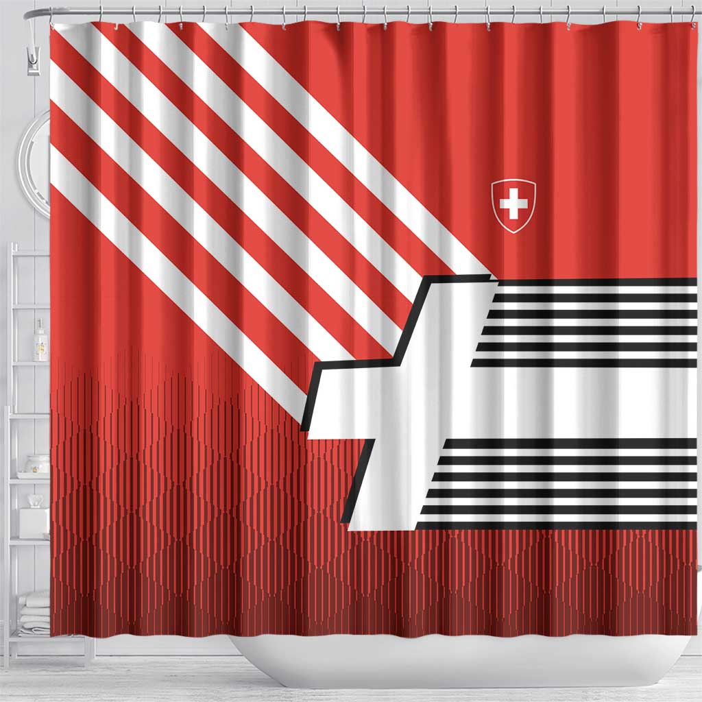 Switzerland Coat of Arms Shower Curtain Swiss Greek cross