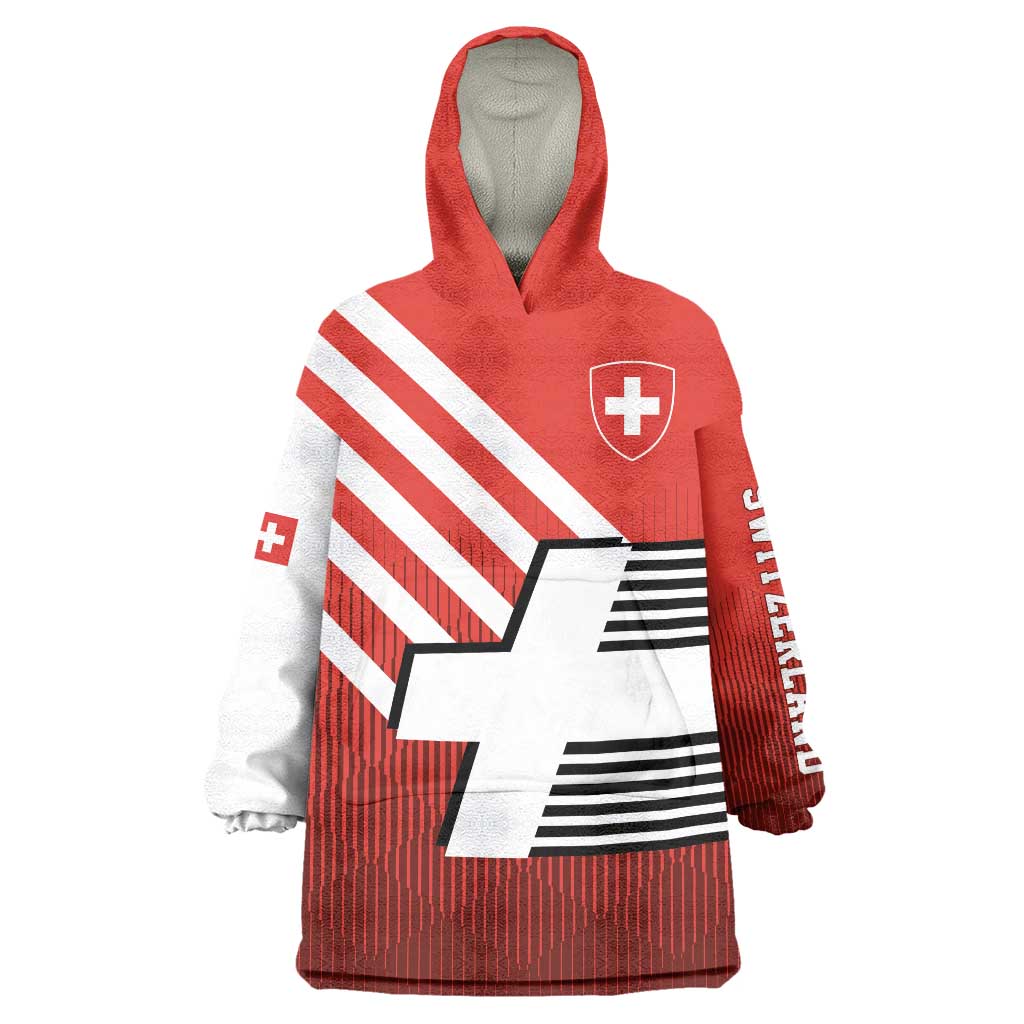 Switzerland Coat of Arms Wearable Blanket Hoodie Swiss Greek cross