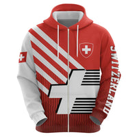 Switzerland Coat of Arms Zip Hoodie Swiss Greek cross