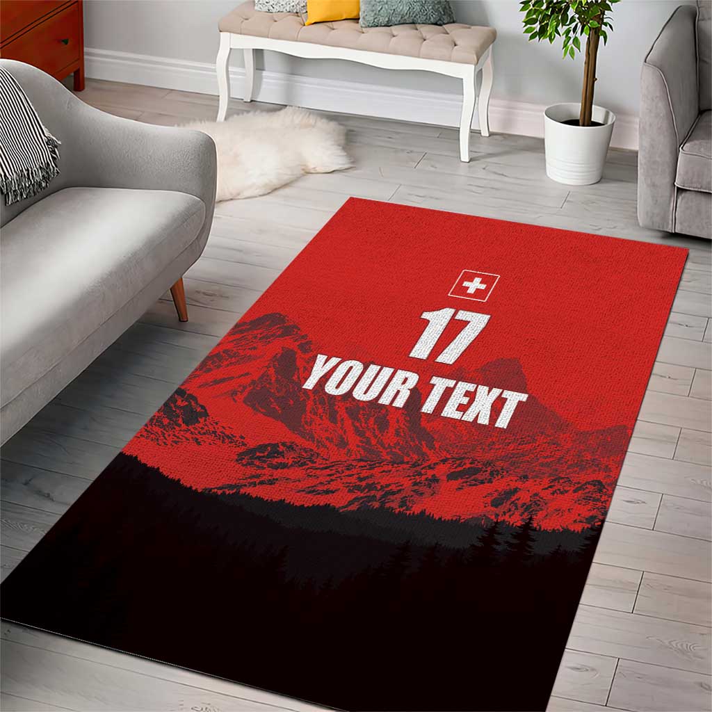 Custom Switzerland Football Area Rug Swiss Alps
