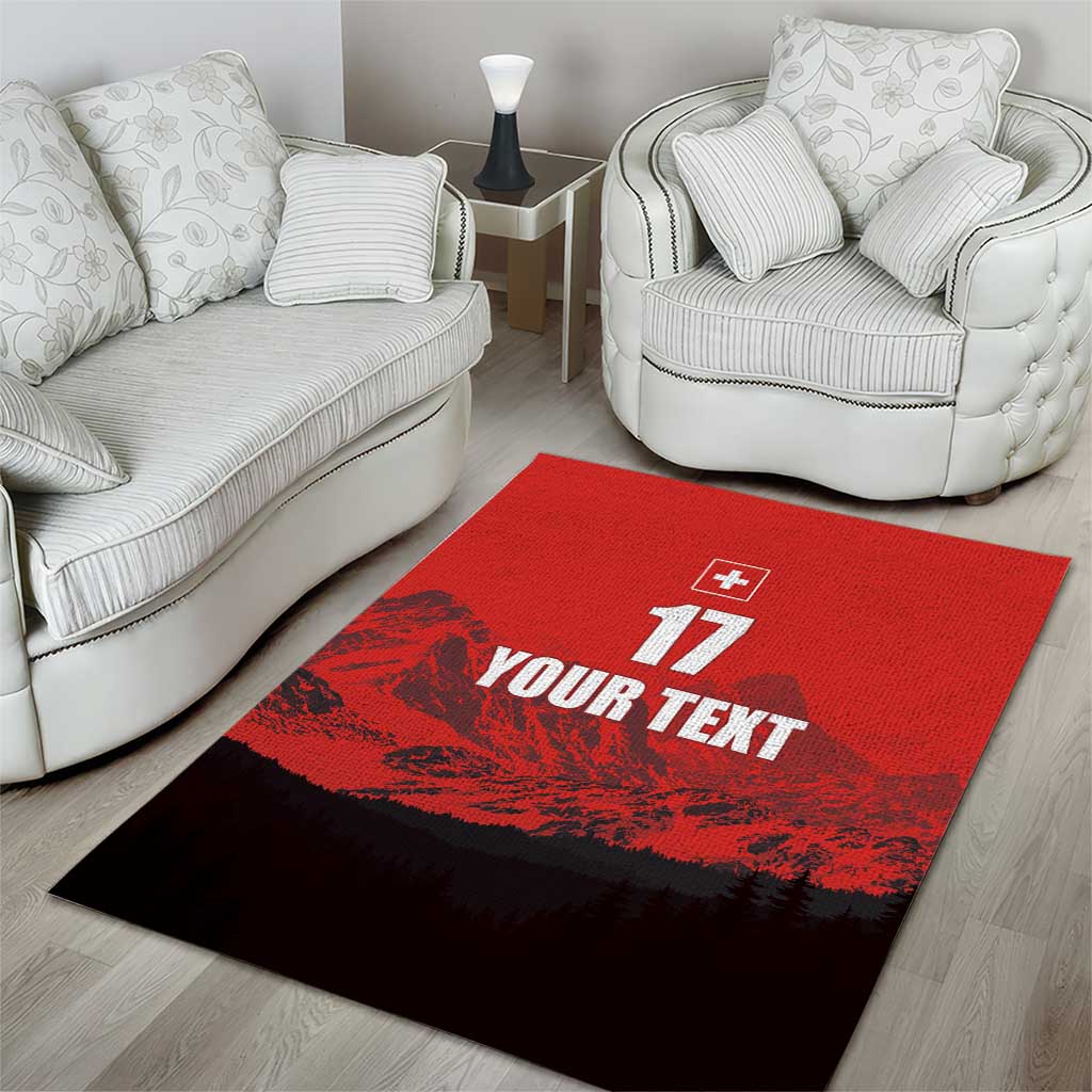Custom Switzerland Football Area Rug Swiss Alps