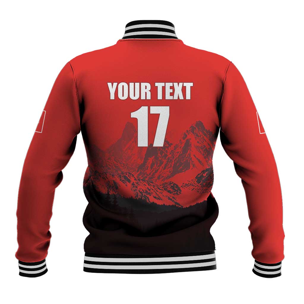 Custom Switzerland Football Baseball Jacket Swiss Alps