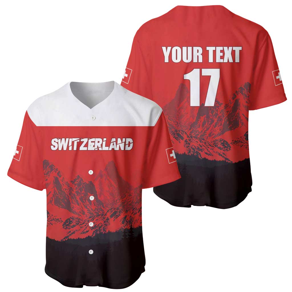 Custom Switzerland Football Baseball Jersey Swiss Alps
