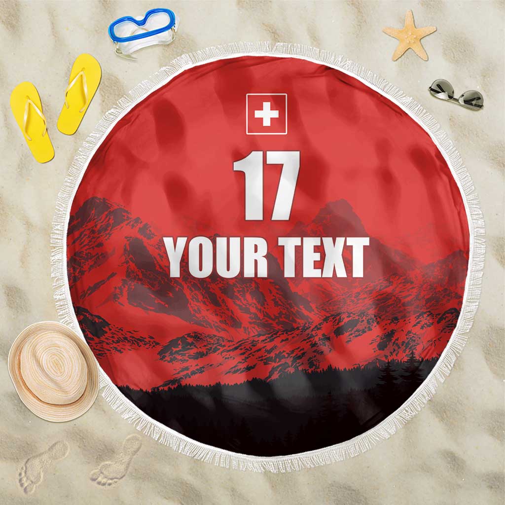 Custom Switzerland Football Beach Blanket Swiss Alps