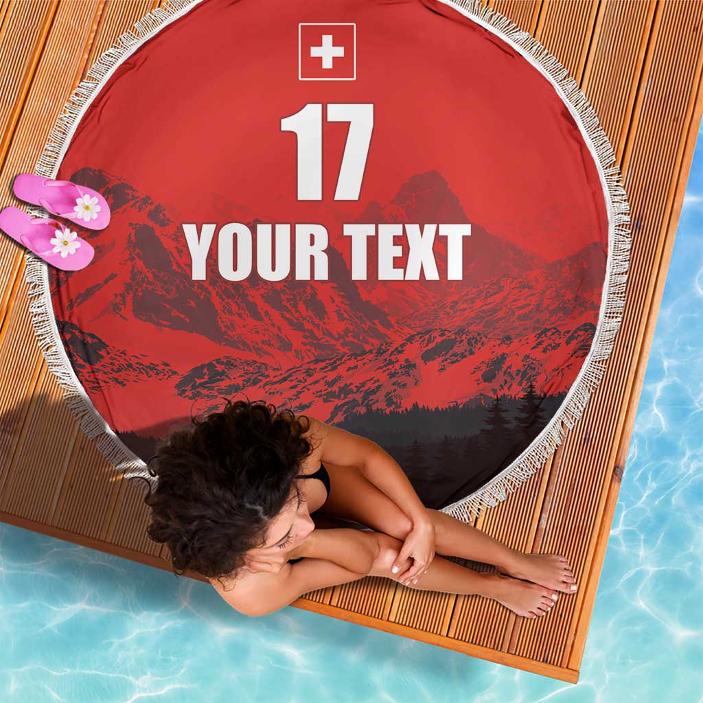 Custom Switzerland Football Beach Blanket Swiss Alps