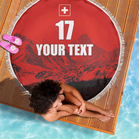 Custom Switzerland Football Beach Blanket Swiss Alps