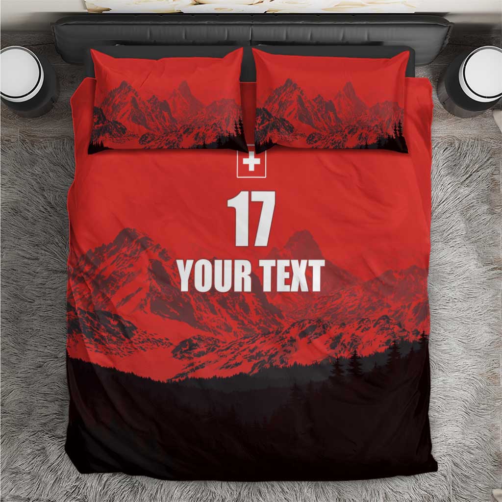 Custom Switzerland Football Bedding Set Swiss Alps