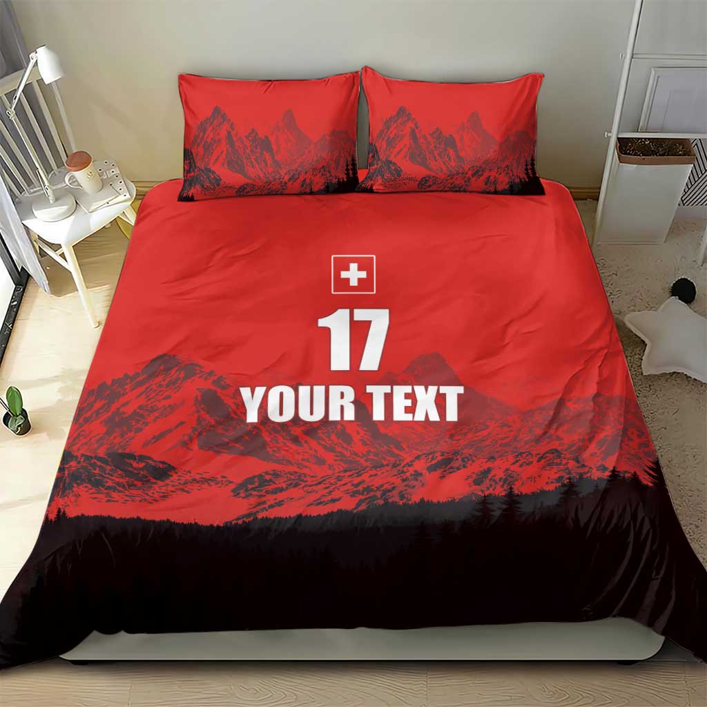 Custom Switzerland Football Bedding Set Swiss Alps