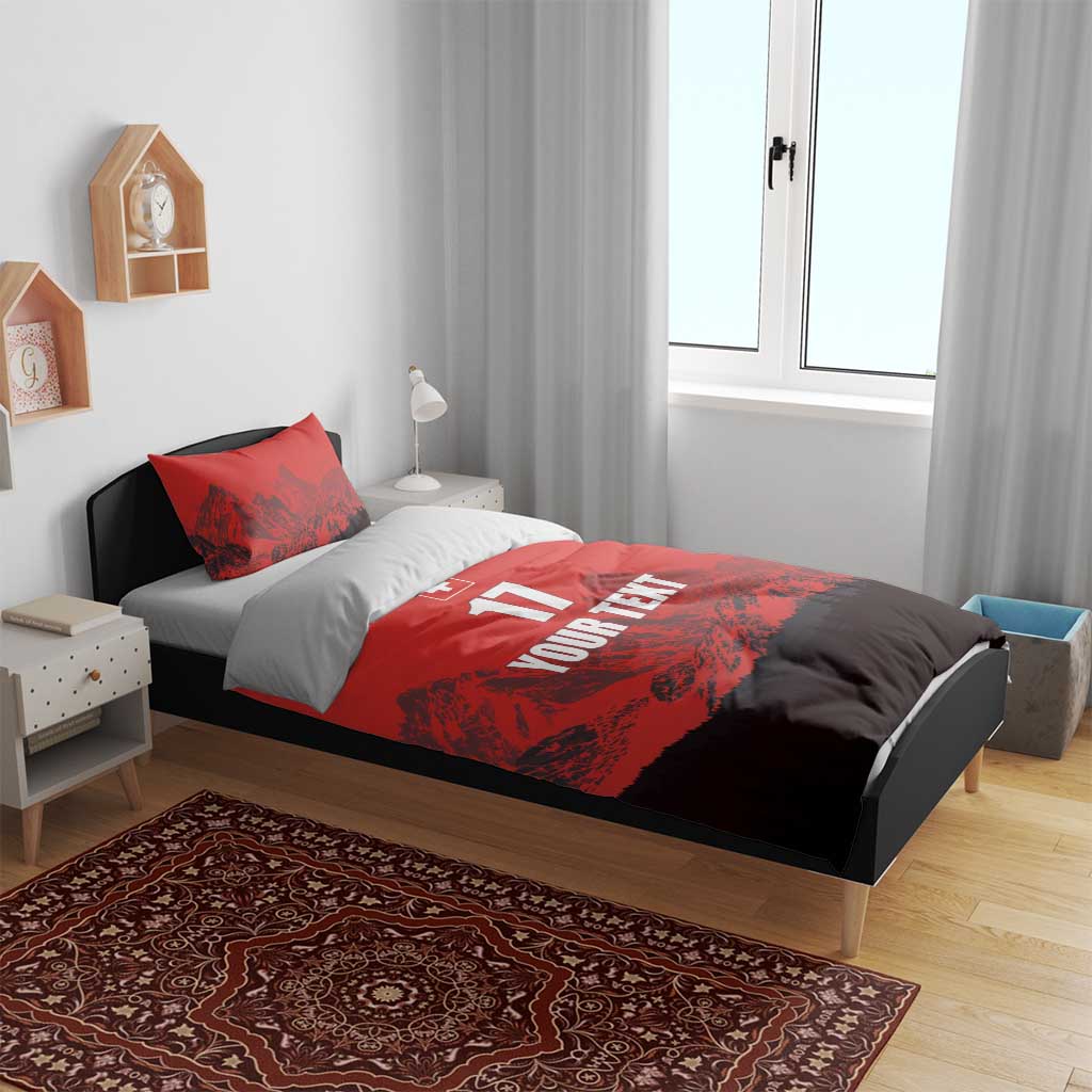 Custom Switzerland Football Bedding Set Swiss Alps