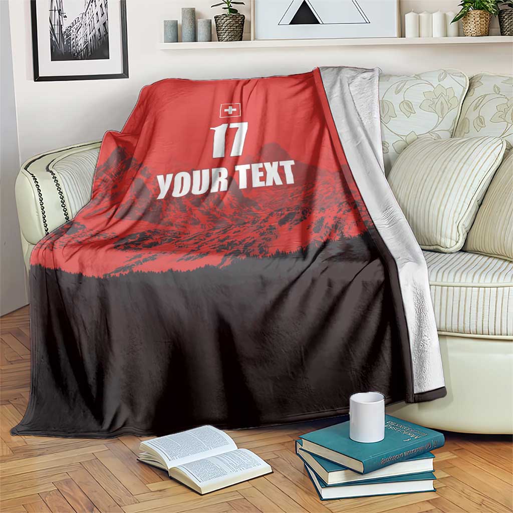 Custom Switzerland Football Blanket Swiss Alps