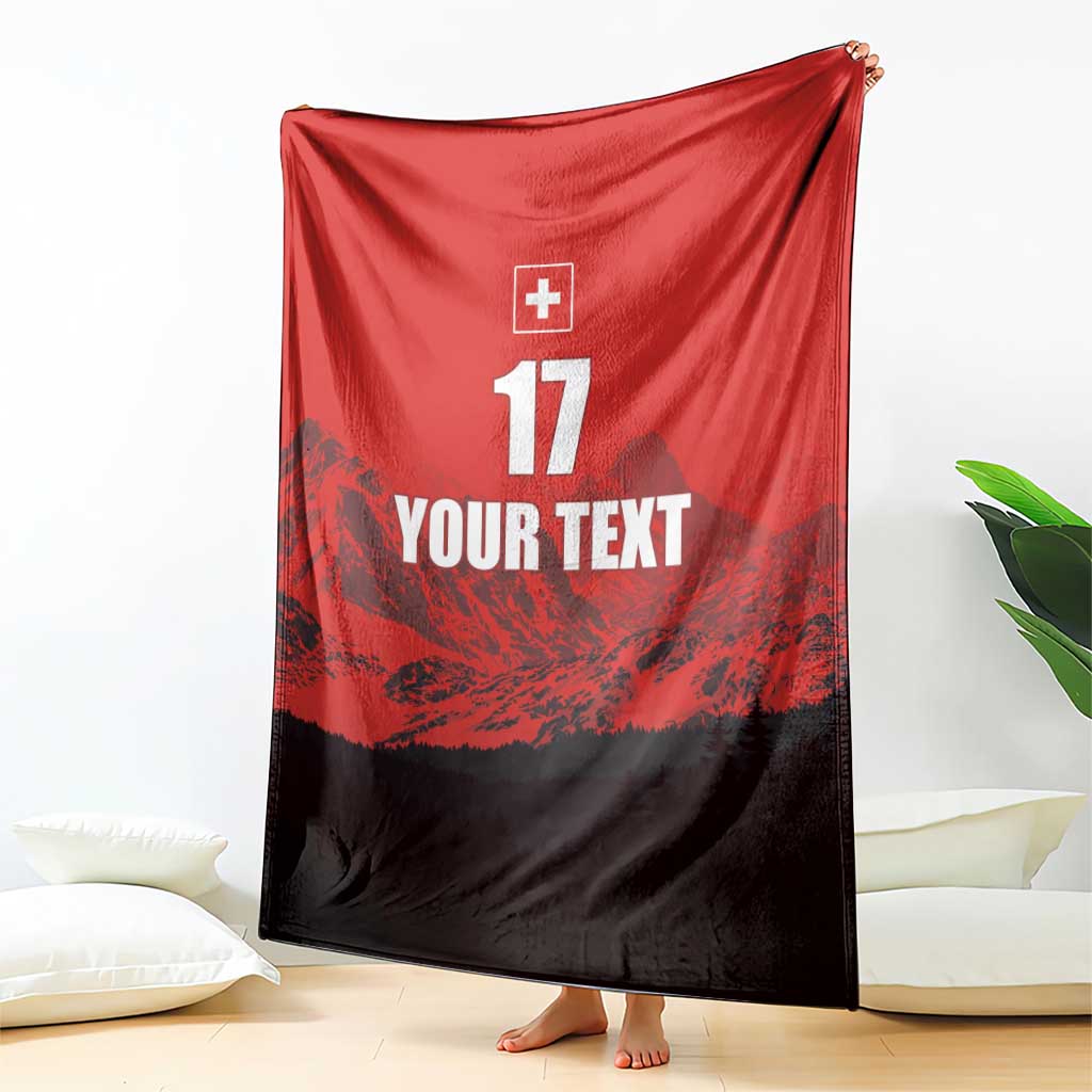 Custom Switzerland Football Blanket Swiss Alps