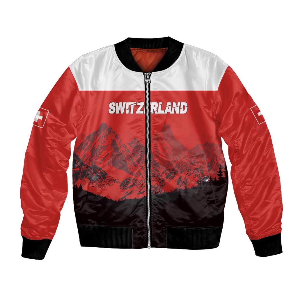 Custom Switzerland Football Bomber Jacket Swiss Alps