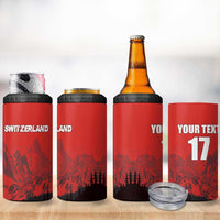Custom Switzerland Football 4 in 1 Can Cooler Tumbler Swiss Alps