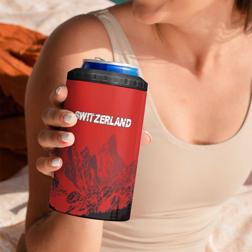 Custom Switzerland Football 4 in 1 Can Cooler Tumbler Swiss Alps