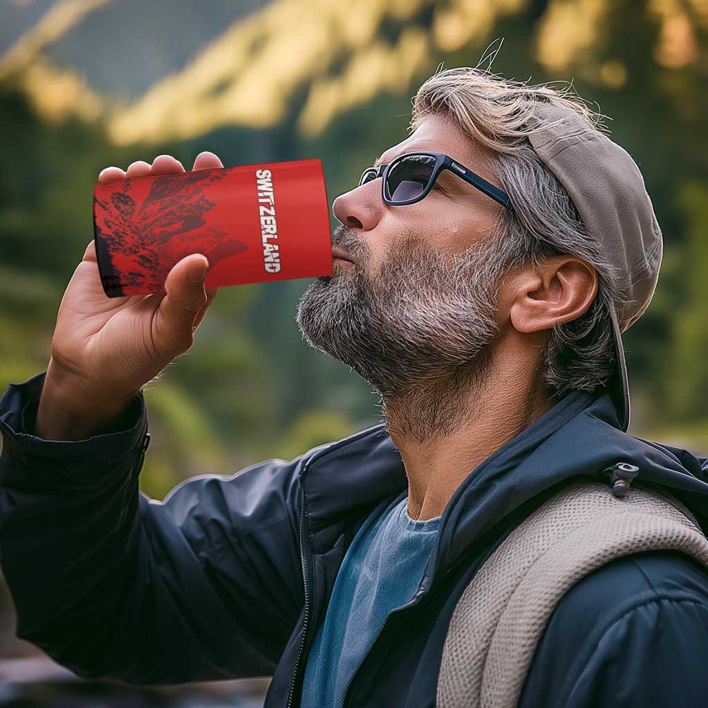 Custom Switzerland Football 4 in 1 Can Cooler Tumbler Swiss Alps