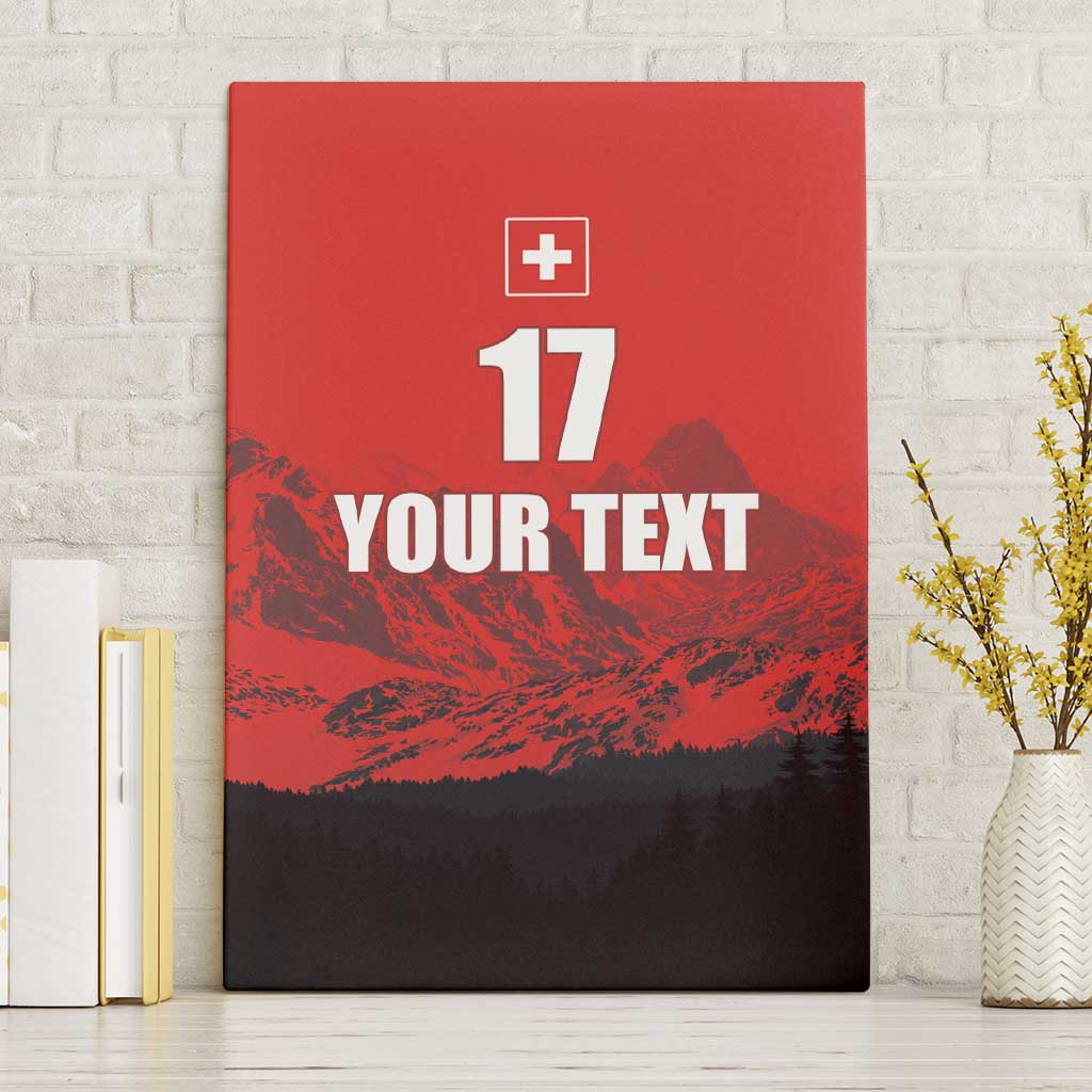 Custom Switzerland Football Canvas Wall Art Swiss Alps