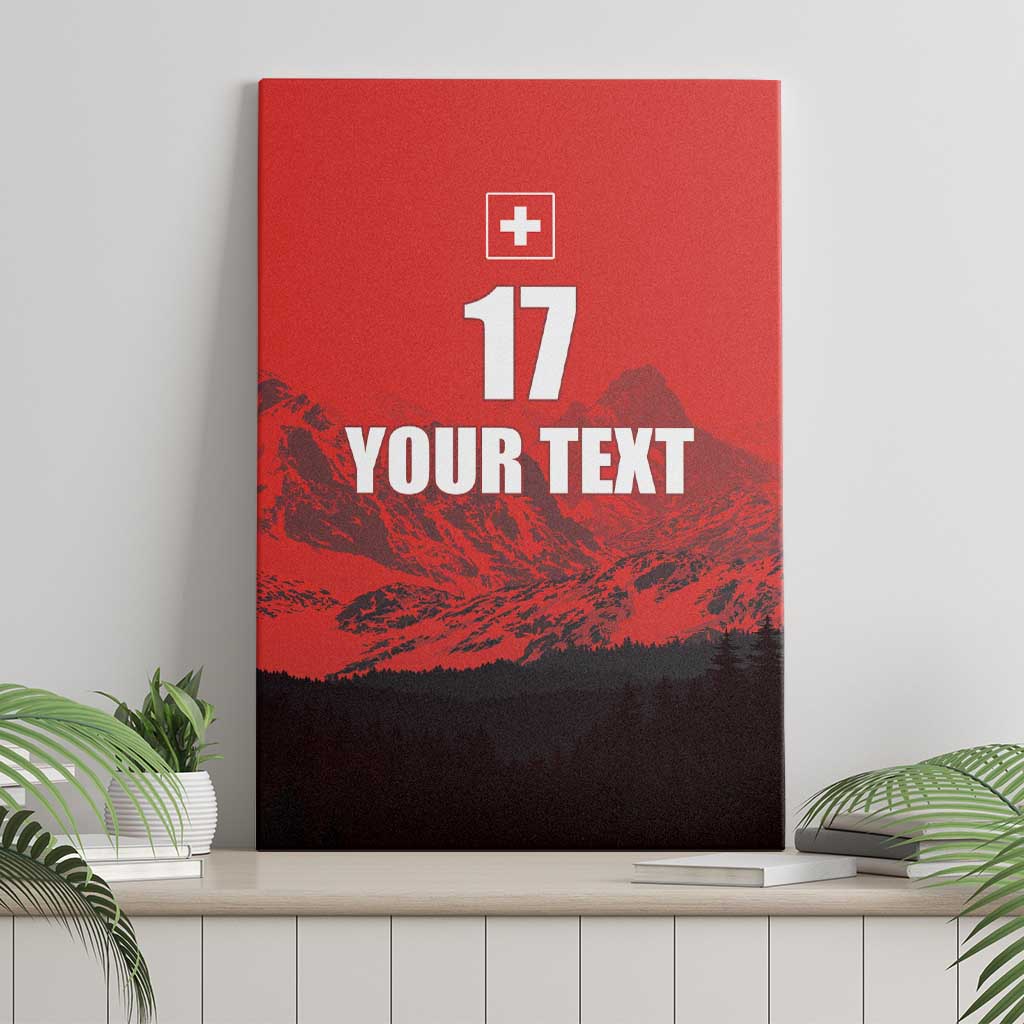 Custom Switzerland Football Canvas Wall Art Swiss Alps