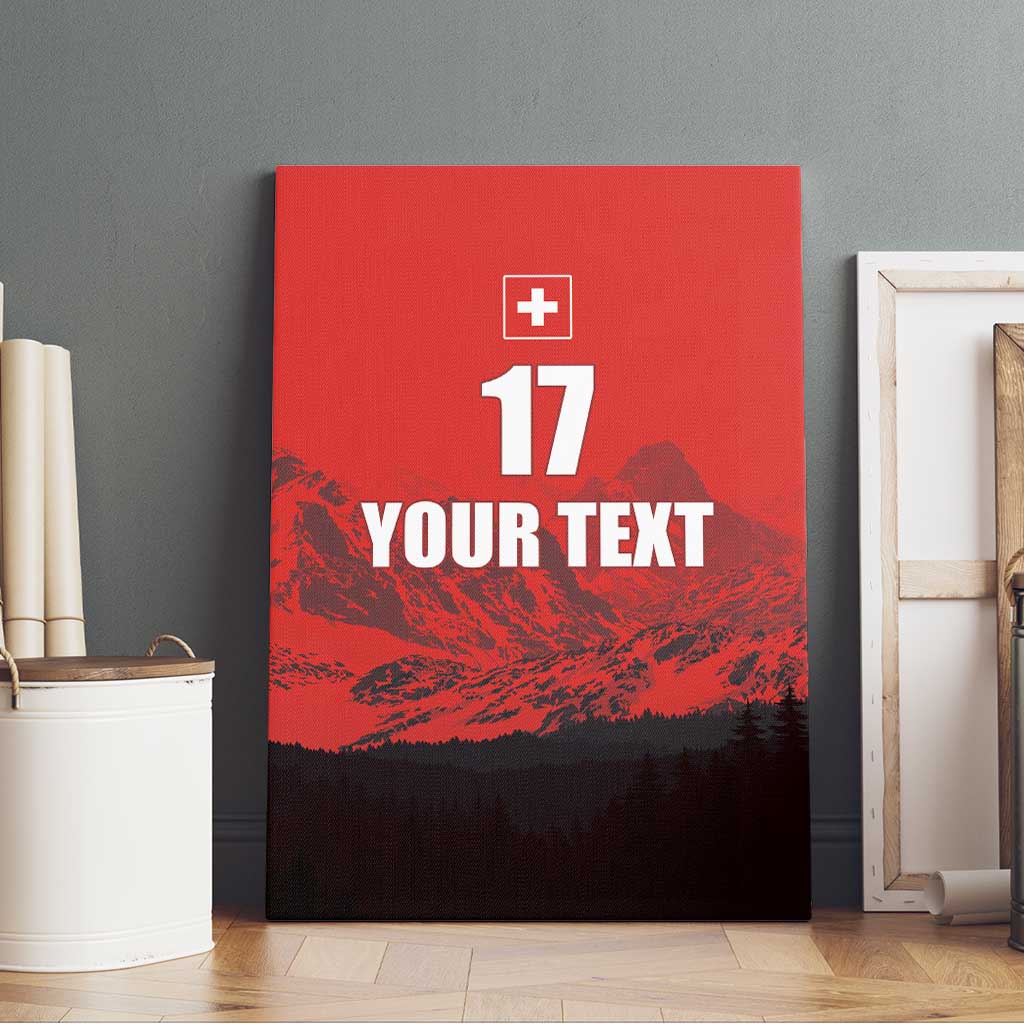 Custom Switzerland Football Canvas Wall Art Swiss Alps