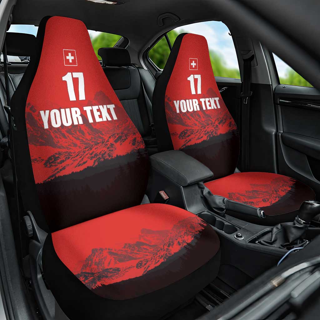 Custom Switzerland Football Car Seat Cover Swiss Alps