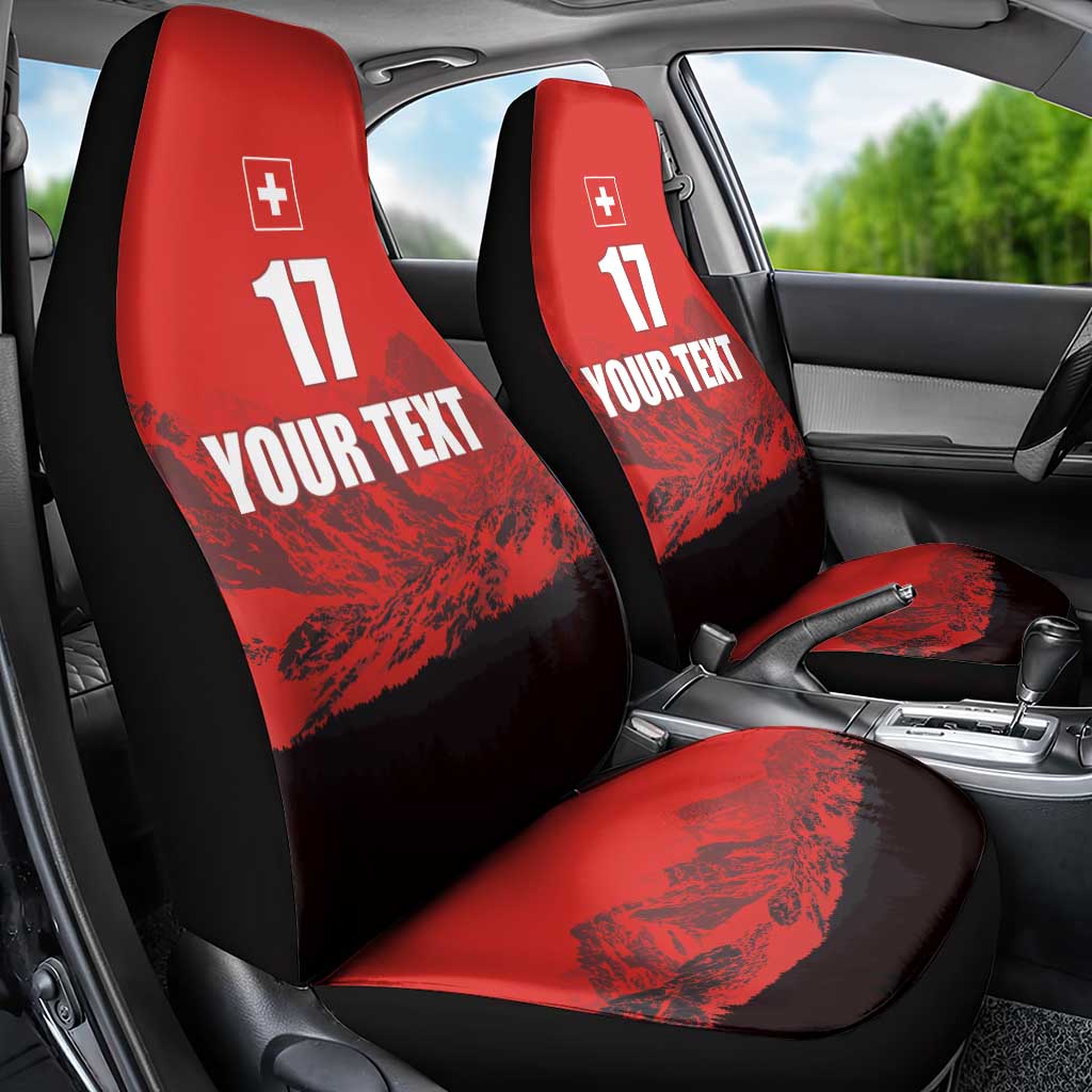 Custom Switzerland Football Car Seat Cover Swiss Alps