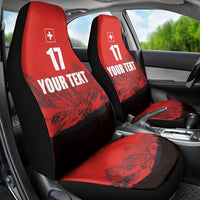 Custom Switzerland Football Car Seat Cover Swiss Alps