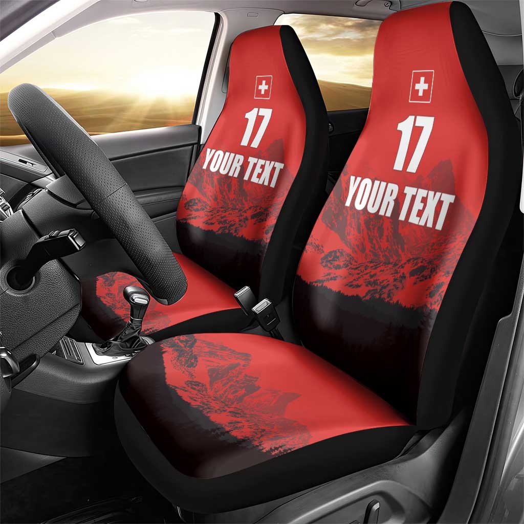 Custom Switzerland Football Car Seat Cover Swiss Alps