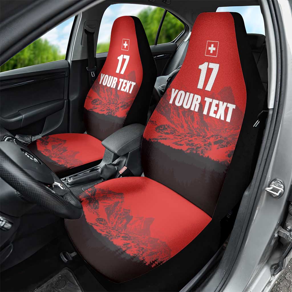 Custom Switzerland Football Car Seat Cover Swiss Alps