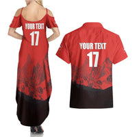 Custom Switzerland Football Couples Matching Summer Maxi Dress and Hawaiian Shirt Swiss Alps