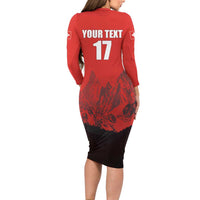 Custom Switzerland Football Family Matching Long Sleeve Bodycon Dress and Hawaiian Shirt Swiss Alps