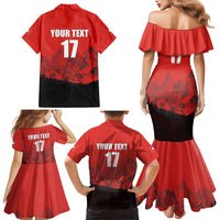 Custom Switzerland Football Family Matching Mermaid Dress and Hawaiian Shirt Swiss Alps