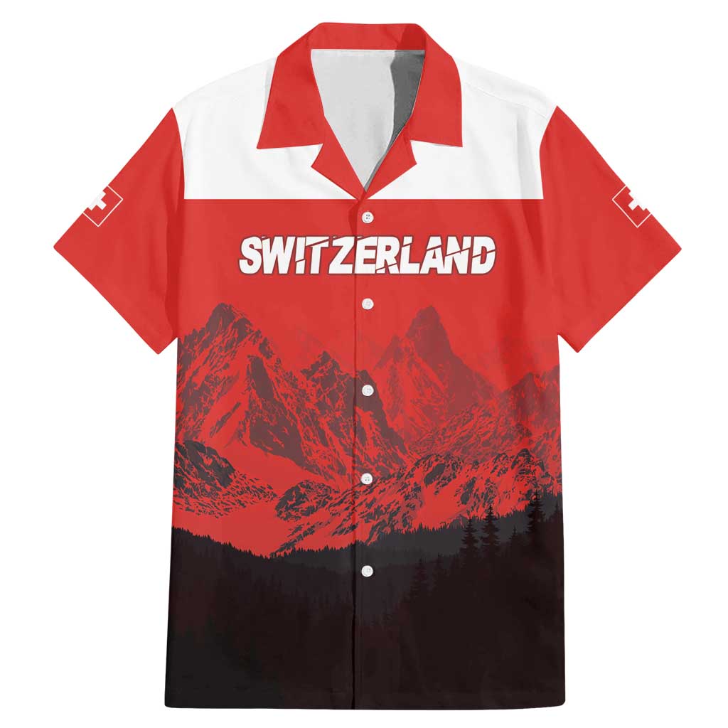 Custom Switzerland Football Family Matching Mermaid Dress and Hawaiian Shirt Swiss Alps
