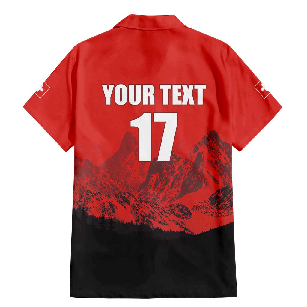 Custom Switzerland Football Family Matching Mermaid Dress and Hawaiian Shirt Swiss Alps