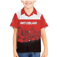 Custom Switzerland Football Family Matching Mermaid Dress and Hawaiian Shirt Swiss Alps