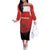 Custom Switzerland Football Family Matching Off The Shoulder Long Sleeve Dress and Hawaiian Shirt Swiss Alps