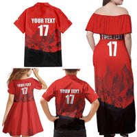 Custom Switzerland Football Family Matching Off Shoulder Maxi Dress and Hawaiian Shirt Swiss Alps