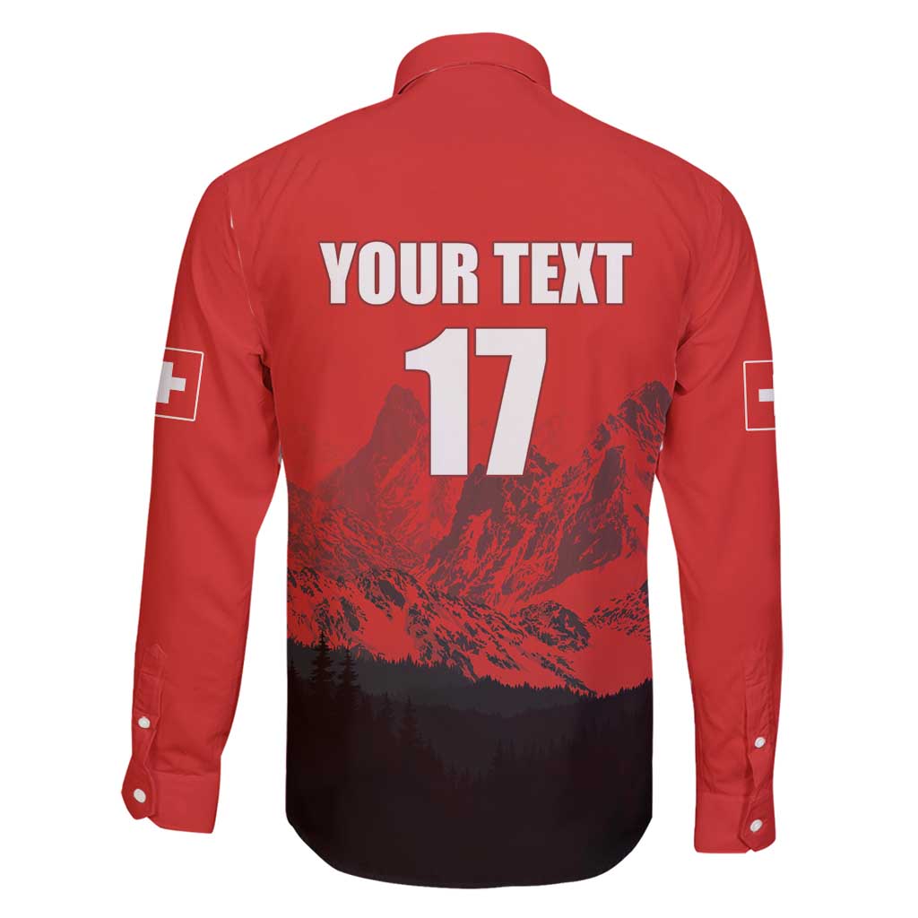 Custom Switzerland Football Family Matching Summer Maxi Dress and Hawaiian Shirt Swiss Alps