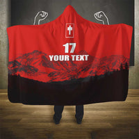 Custom Switzerland Football Hooded Blanket Swiss Alps