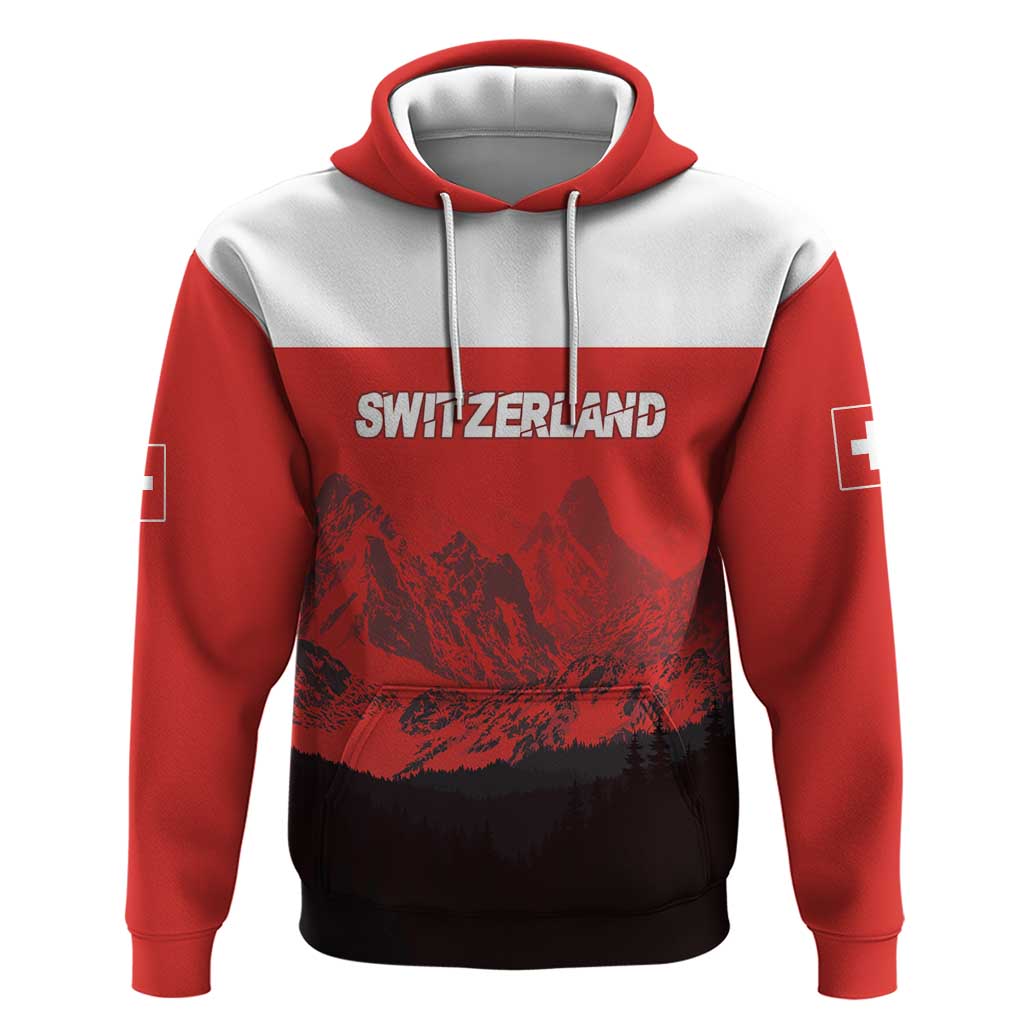 Custom Switzerland Football Hoodie Swiss Alps