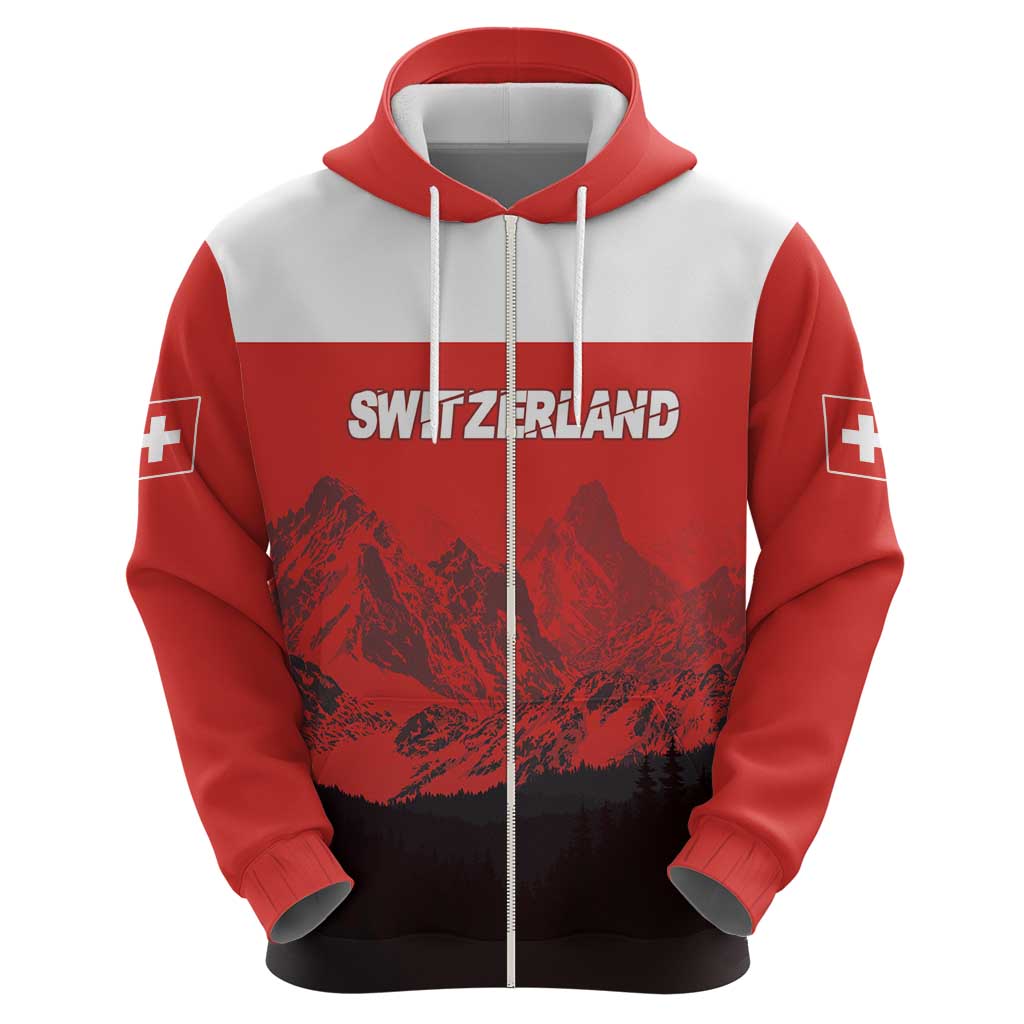 Custom Switzerland Football Hoodie Swiss Alps